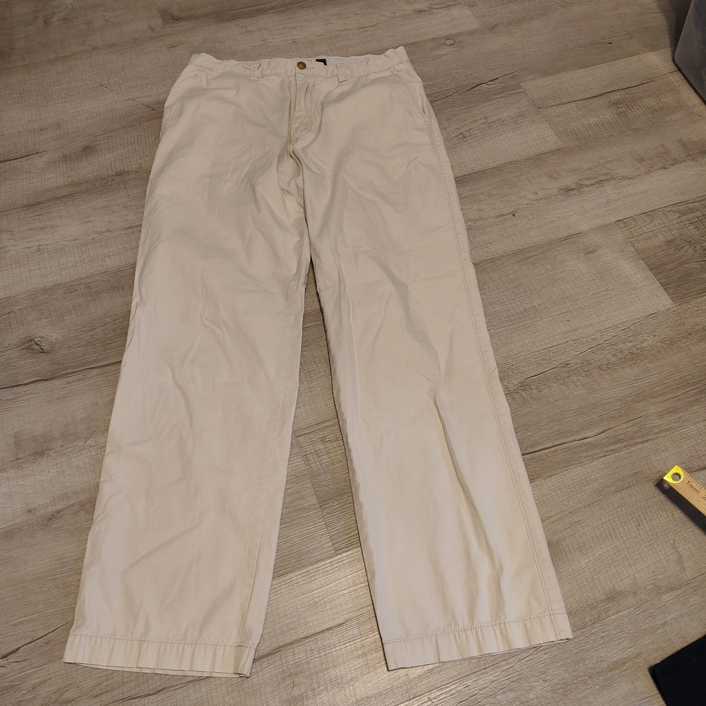J.Crew Mens Chino Pants 34x34 Beige Stone 100% Cotton Straight Leg Casual